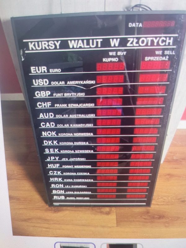 wyświetlacz kurs walut 3 szt